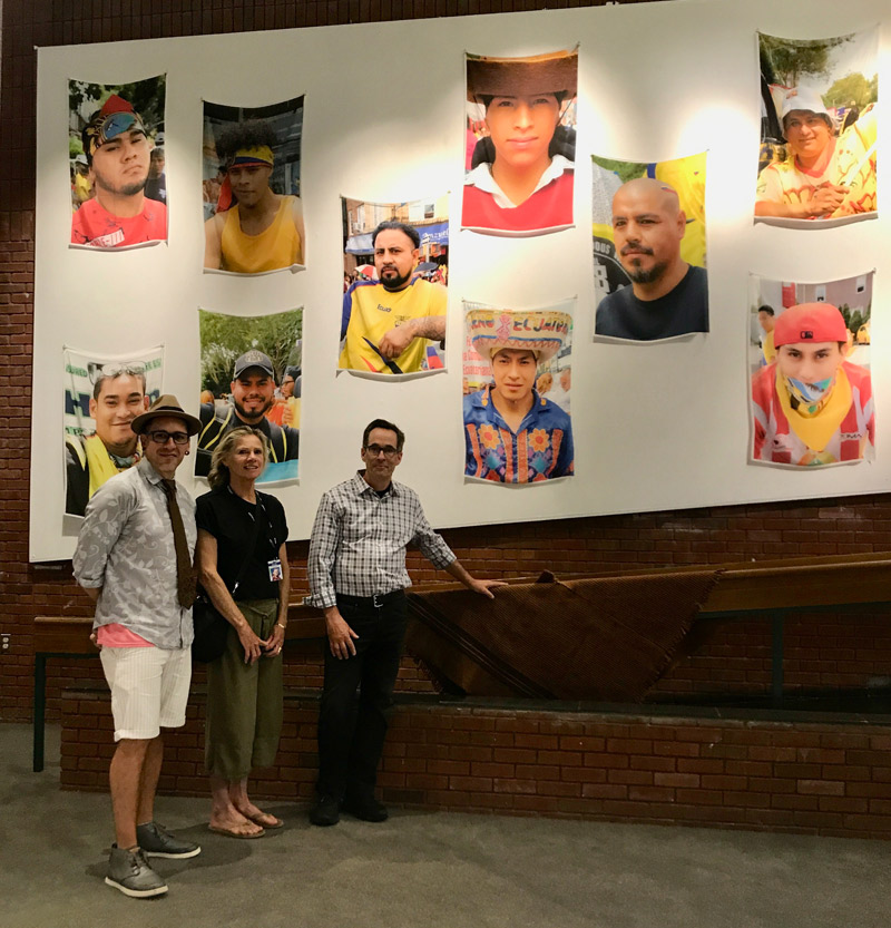 Pedro Felipe Vintimilla with NCC Art Gallery Director Susan Hardesty and Professor Joseph Fucigna