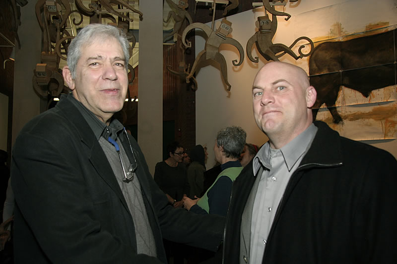 Artists James Grashow and Joseph Adolphe at the opening reception for Zoology 101 at the NCC Art Gallery